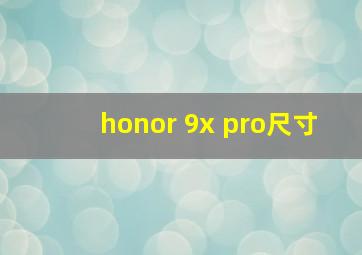 honor 9x pro尺寸